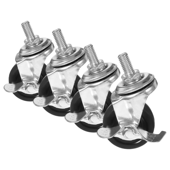 WEAVILUX 4-Pack Round Rubber Trolley Caster Wheels Replacement for Suitcase Cart