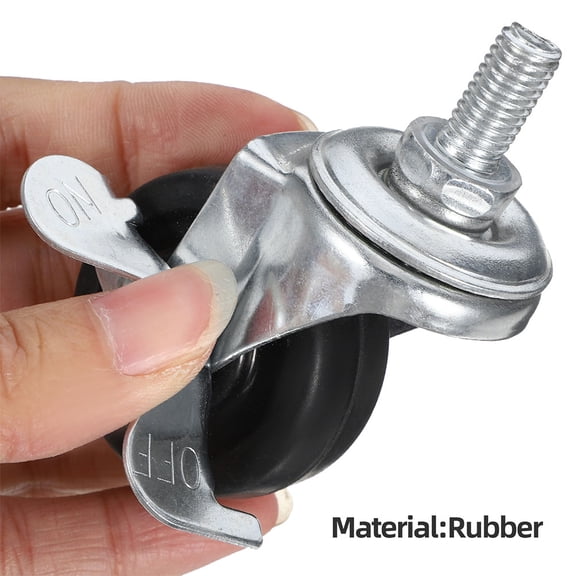 WEAVILUX 4-Pack Round Rubber Replacement Caster Wheels for Suitcase Trolley Cart Smooth Rolling