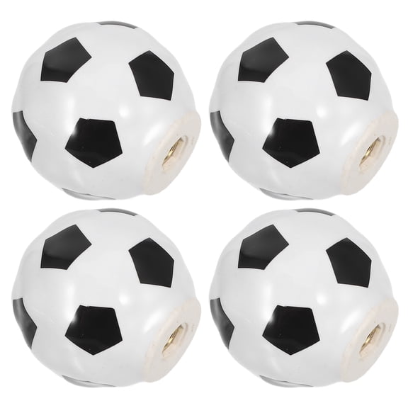 WEAVILUX Set of 4 Ceramic Soccer Cabinet Knobs in Multiple Colors for Kids Sports Room Decor and Furniture