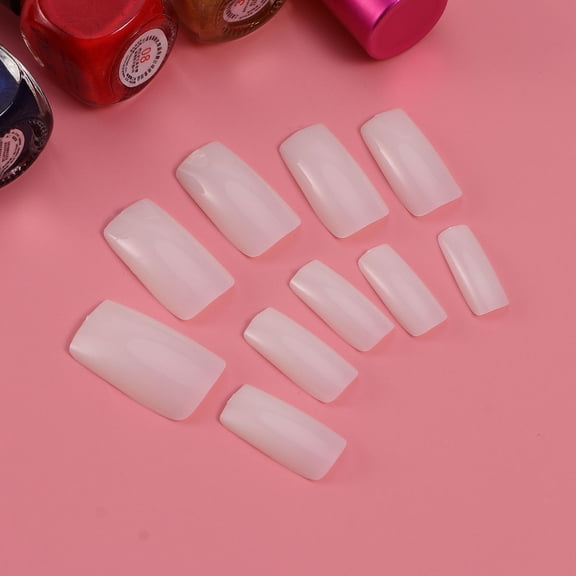 WEAVILUX 500Pcs Transparent White False Nail Tips Full Cover for Nail Art Sturdy Pc Material Suitable for Gel Acrylic