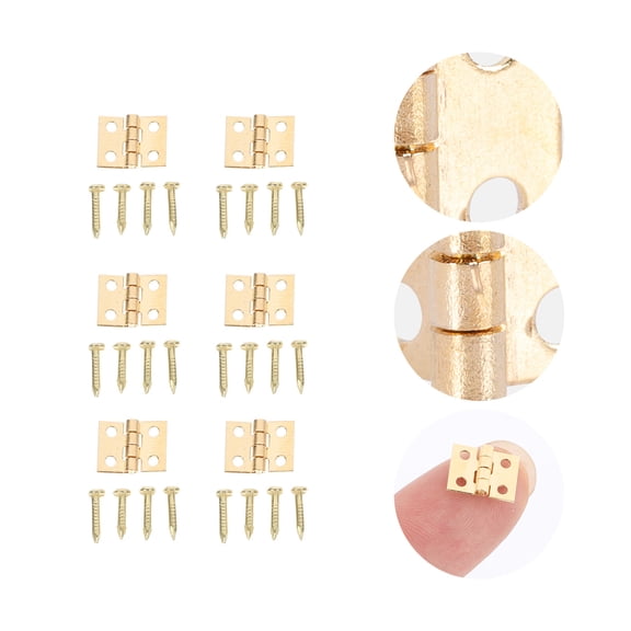 WEAVILUX 50-Pack Lightweight 4-Hole Metal Hinges for Toolbox, Wine Box, Cabinet Doors, Drawers, and Furniture Hardware