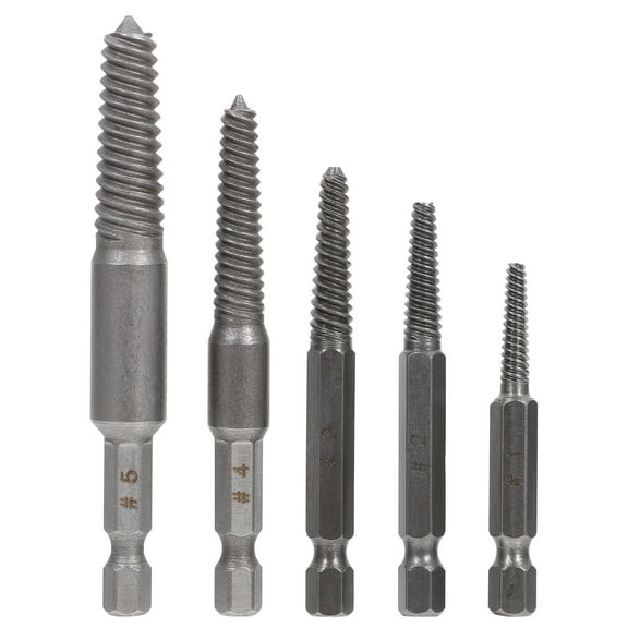 WEAVILUX Screw Extractor Set 5Pcs Steel for Rusted and Damaged Screws