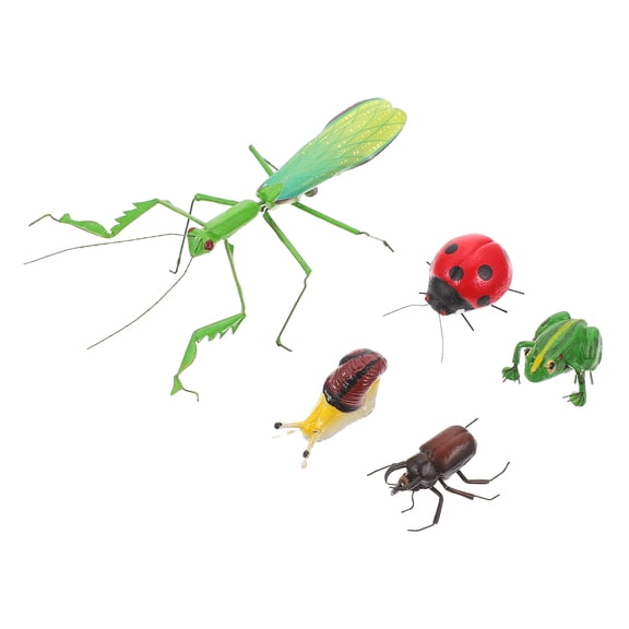 WEAVILUX Animals Model Decor Artificial Animal Model Ornament Multi Colored 5 Pcs