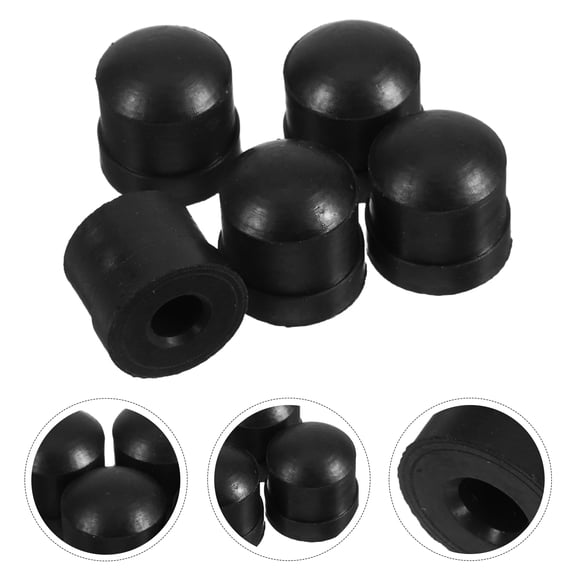 WEAVILUX 5-Pack Black Silicone Rubber Trombone Slide End Tips Protectors for Easy Maintenance and Use
