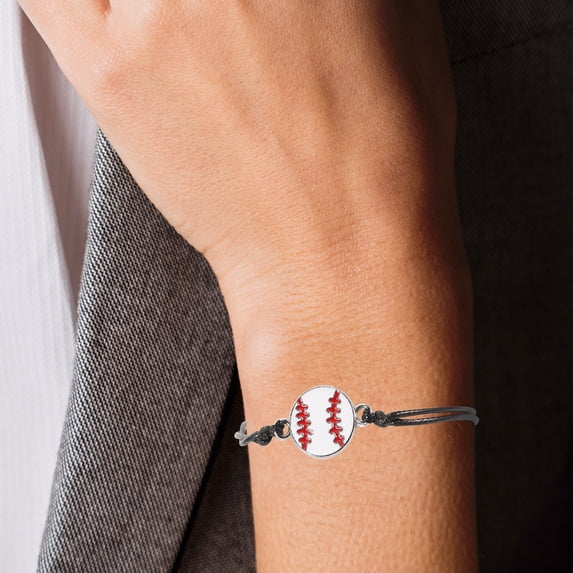 WEAVILUX 5Pcs White Wax String Bracelet With Sports Ball Charm For Men And Women