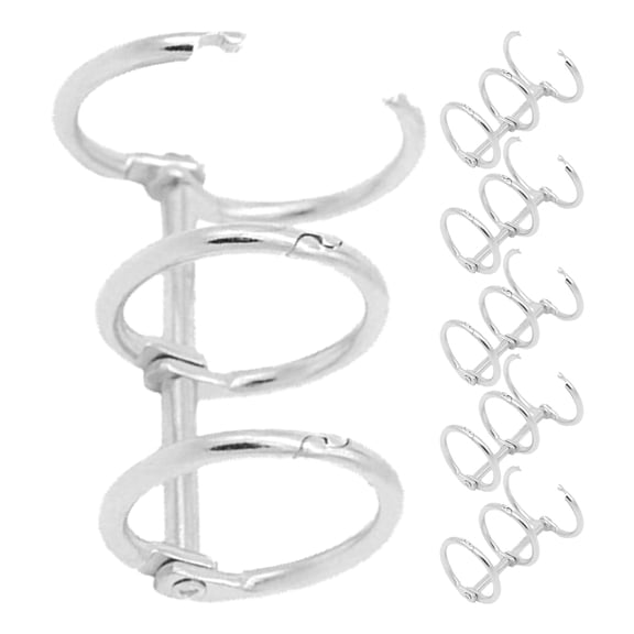 WEAVILUX 6Pcs 3-Rings Binder Rings Metal Lightweight Binder Clips for Home Office Use