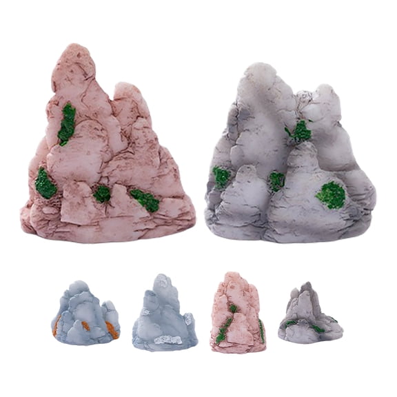 WEAVILUX 6Pcs Mini Simulation Rockery Statue Resin Mountain Shape Bonsai Rockery Mountain Statue 1.4X1.3X0.8In