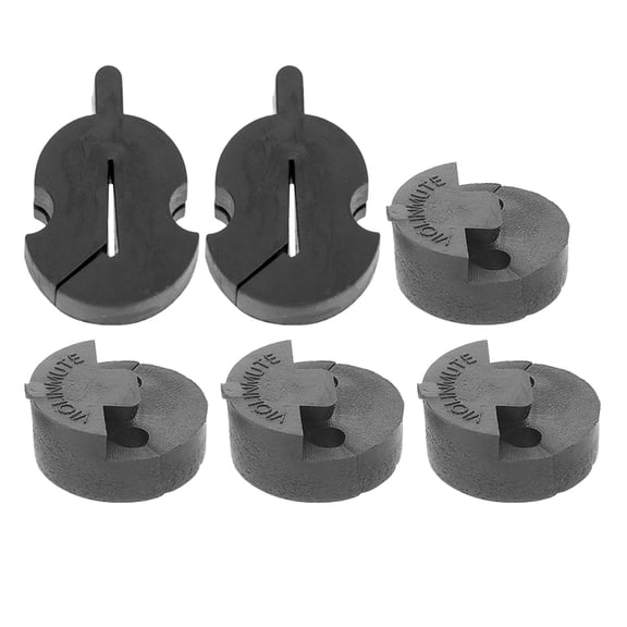 WEAVILUX 6-Pack Black Rubber Violin Practice Mutes, Universal Fit, Easy to Install for Sound Reduction and Quiet Practice