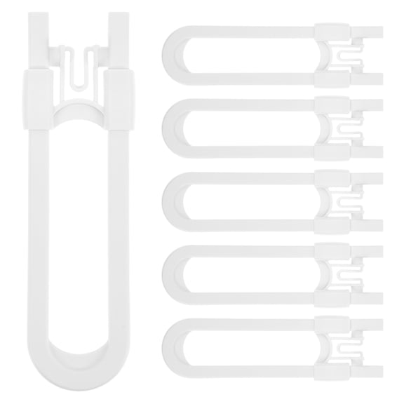 WEAVILUX Childproof Cabinet Locks U-Shaped ABS White for Cabinet Safety