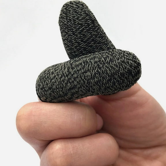 WEAVILUX Slip Resistant Finger Covers Silver Fiber 8 Pairs 1.8x1in