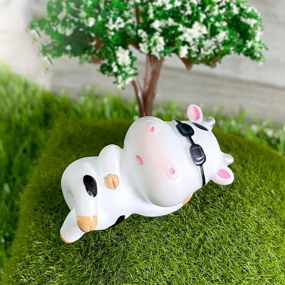 WEAVILUX  8 Pcs Cow Ornament Mini Simulation Adornments Figurine Decoration