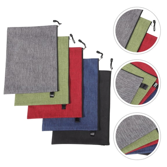 WEAVILUX Portable Zipper Document Organizer Bag in Assorted Colors, Secure Storage for Important Papers and Valuables, Travel and Office Use