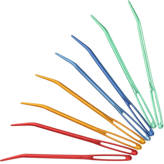 WEAVILUX Durable Metal Curved Tapestry Needles for DIY Crafts 8pcs