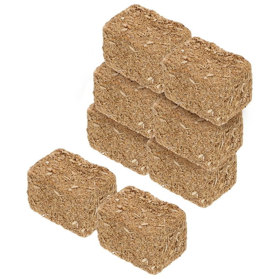 WEAVILUX 8pcs Brown Mini Wooden Haystacks for Home and Garden Decoration, Small Rustic Farmhouse Accents 1.20.80.8in