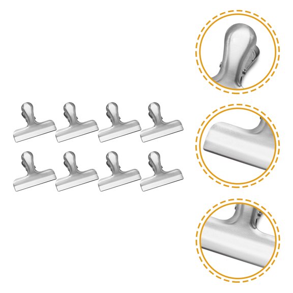 WEAVILUX Stainless Steel Food Bag Sealer Clips for Freshness, Kitchen Storage, and Office Paper Organization