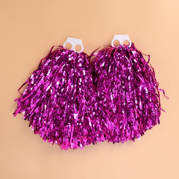WEAVILUX Cheer Poms Rosy Plastic Lightweight for Sport Cheering 1Pair