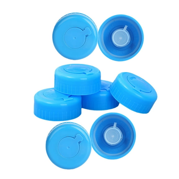 WEAVILUX 8Pcs Reusable Water Jug Caps Sky Blue Replacement Lids Spill Proof for Home Office