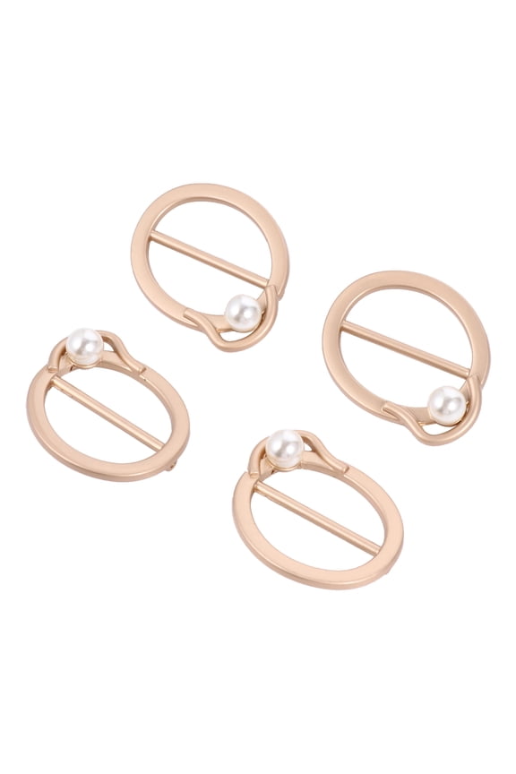 4Pcs Stylish Golden Alloy Decorative Buckles for Belts Bags Shoes and Accessories Versatile Use