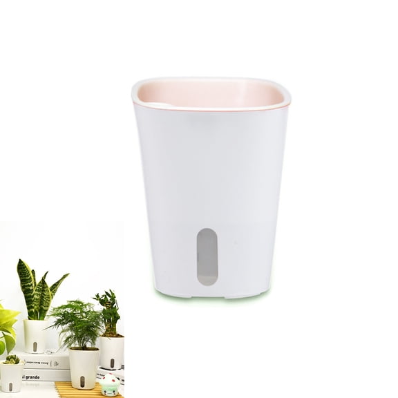 WEAVILUX Self-Watering Planter with Automatic Water Absorption, White, 1 Set - Ideal for Indoor Plants and Plant Care Beginners