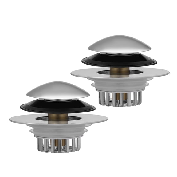 WEAVILUX Brass Press-Style Bath Tub Drain Plug with Anti-Debris Feature, Universal Fit for Bathtubs and Shower Drains