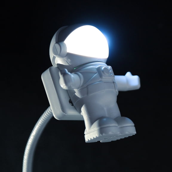 WEAVILUX USB Spaceman Bedside Lamp with Control Button and Flexible Neck for Soft Lighting