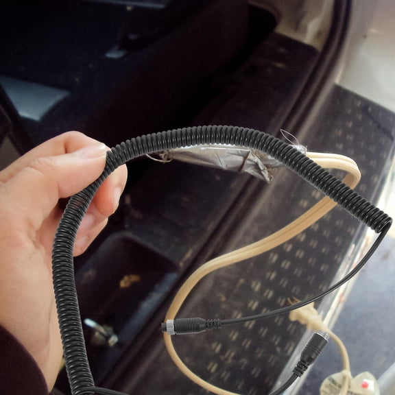 WEAVILUX Rearview Camera Retractable Coiled Extension Cable Black for Car Backup Camera Systems