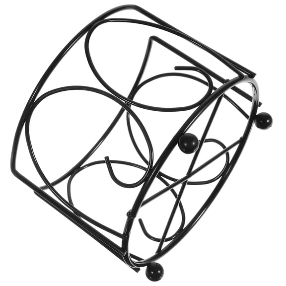 WEAVILUX Black Metal Coaster Storage Rack G Shaped Holder with Smooth Frame for Home Organization