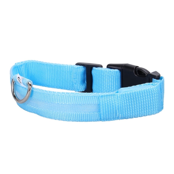 WEAVILUX Adjustable Blue Pet Dog Collar with LED Light Durable Material for Safe