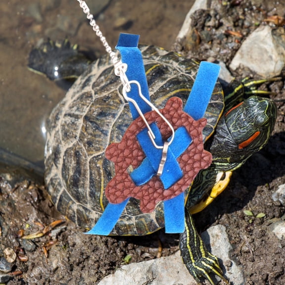 WEAVILUX Blue Turtle Leash Durable Lightweight Adjustable Pet Harness Strap for Outdoor Tortoise Walking