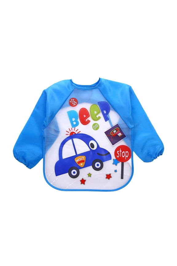 Baby Infant Waterproof Sleeved Bib 1Pack Blue EVA