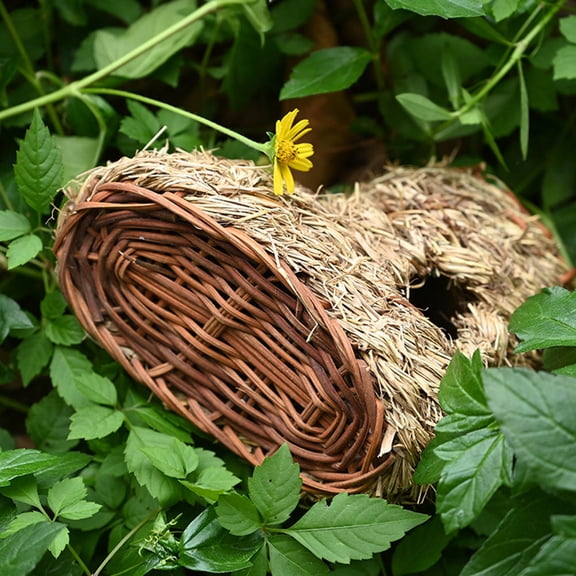 WEAVILUX Boot Shaped Straw Birds Nest Comfortable Natural Home for Parrots and Small Birds