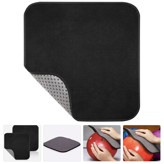 WEAVILUX Bowling Cleaning Cloth Mat Black Microfiber Dusting 1Pack