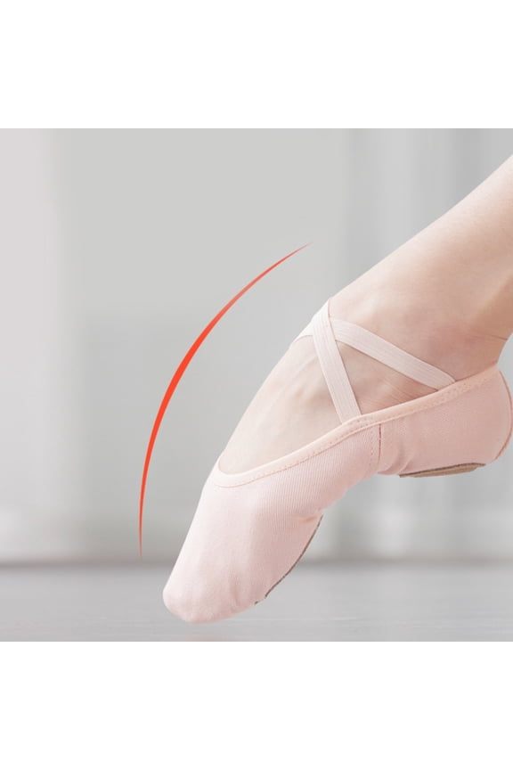 Breathable Pink Ballet Slippers for Adult Dancing with Anti Slip Sole and Elastic Fit