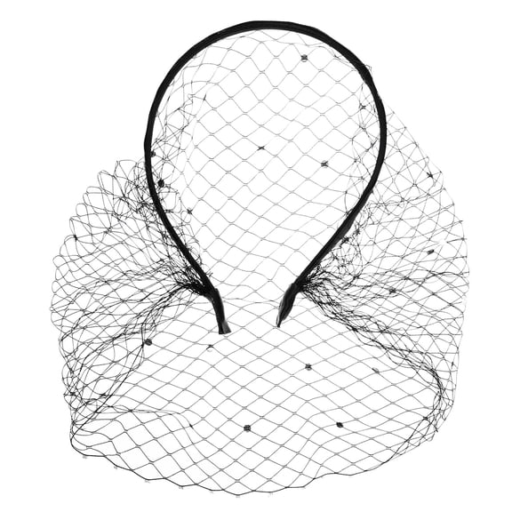 WEAVILUX Fashion Black Bride Veil Headband Chic Detachable Mesh Fascinator for Tea Parties