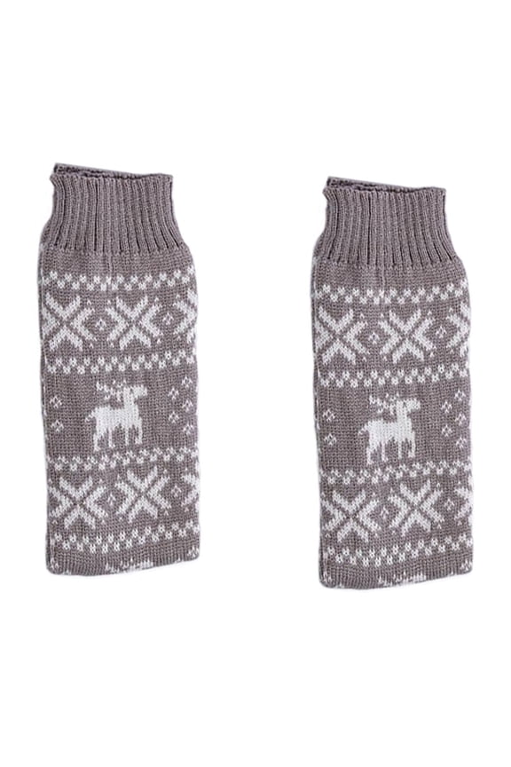 1Pair Winter Leg Muff Grey Christmas Leg Warmer Comfortable Over Knee High