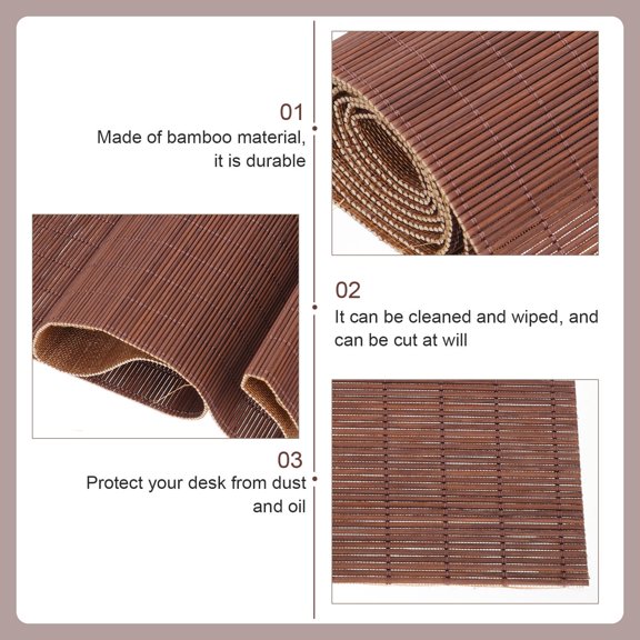 WEAVILUX Tea Set Table Runner Bamboo Material Coffee Color for Restaurant and Home