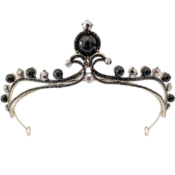 WEAVILUX Elegant Black Metal Wedding with Rhinestones, Comfortable Bridal Hair Jewelry for Special Occasions