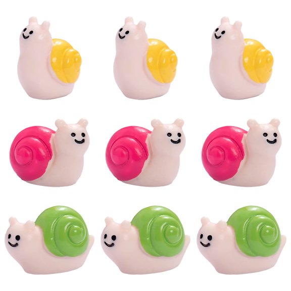 WEAVILUX Cute Colorful Snail Figurines, 9-Piece Resin Set for Terrariums, Mini Scenes, and Plant Pots