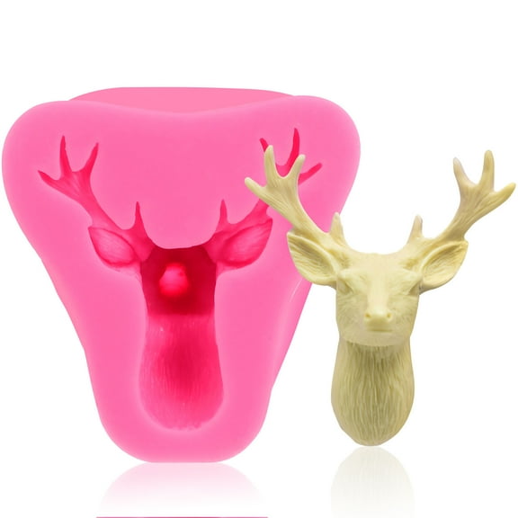 WEAVILUX Assorted Color Deer Cake Mold for Christmas Baking, 1 Piece Kitchen Baking Tool for Holiday Desserts