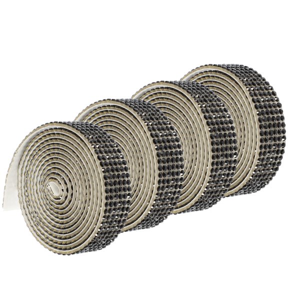 WEAVILUX Dress Belt Rhinestone Applique Black Adhesive Patch for DIY Sewing and Decoration