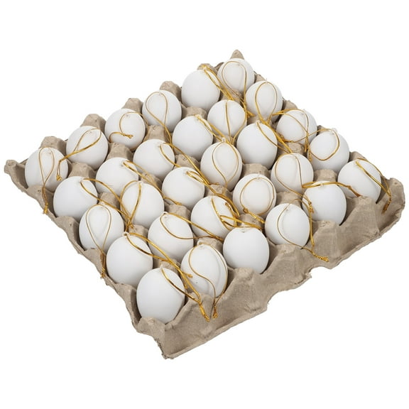 WEAVILUX Easter Party 1 Set Unfinished Egg Embellishments Diy And Decoration White Color Oval Shape For Children