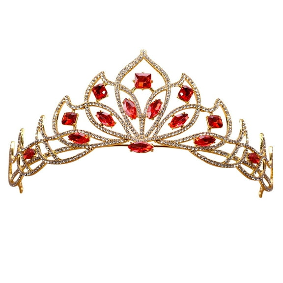 WEAVILUX Bridal Headband Red Wedding Headpiece with Unique Crystal and Rhinestone Design