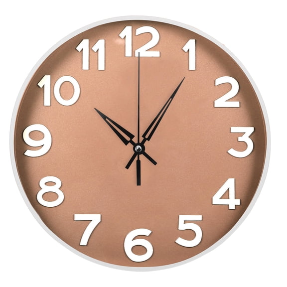 WEAVILUX Elegant Wall Clock Frame Metal Circular Wall Clock Casing White for Office Decor 1Set
