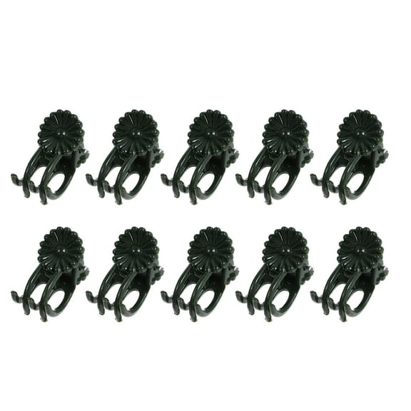 WEAVILUX 10Pcs Orchid Stem Clips Black Plastic Garden Tools for Climbing Vine Plants