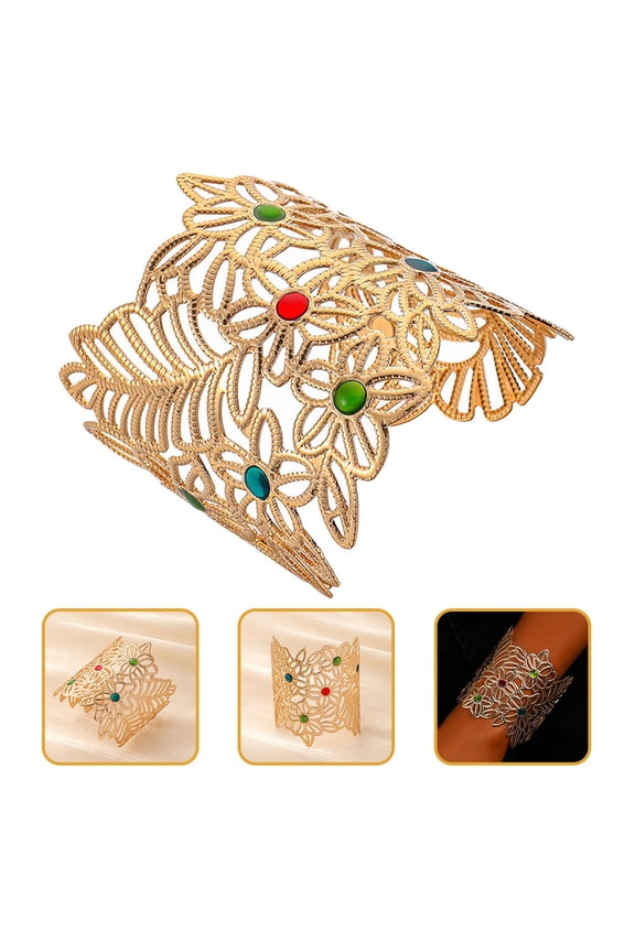 Arm Cuff Jewelry for Women Comfortable Wearing Golden Alloy 1Set Elegant Design Dating