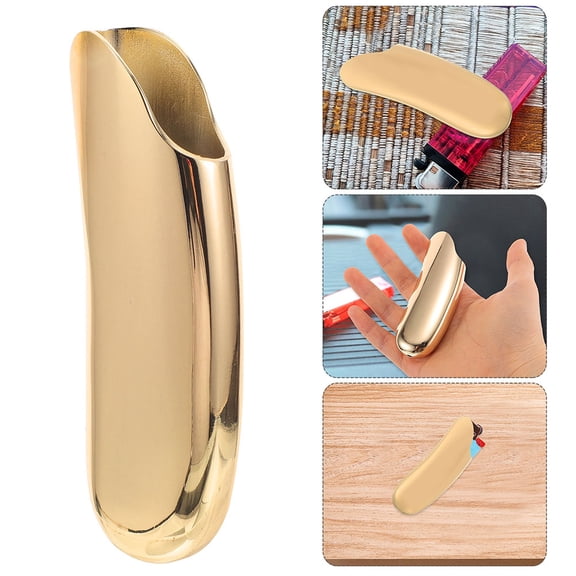 WEAVILUX 2Pcs Golden Heavy Duty Lighter Storage Box Curved Ergonomic Portable Case
