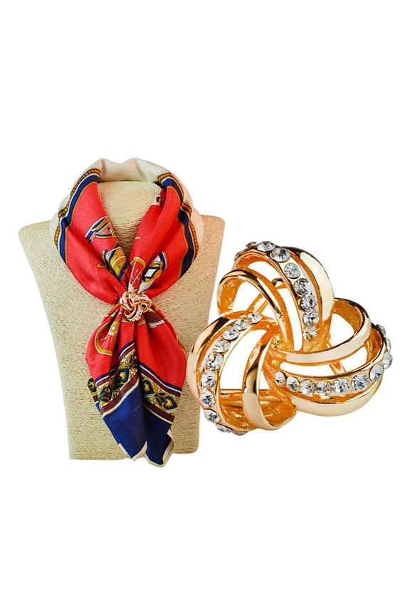 Women's Shawl Buckle Scarf Clip, Golden Alloy, and Stylish Accessory, 1 Pack