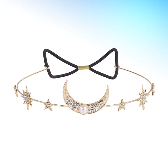 WEAVILUX Gorgeous Hair Crown Bridal Headdress Metal Crystal Moon Star Hairband for Women 1Pack