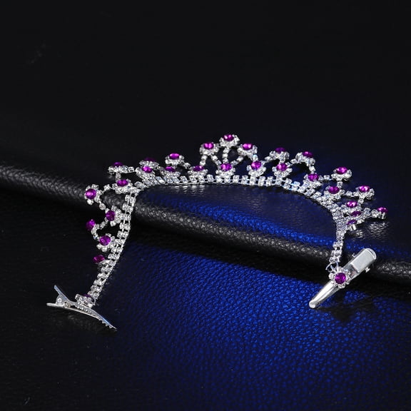 WEAVILUX Plum Shaped Bridal Forehead Jewelry Purple Rhinestone Wedding Headpiece Elegant Bridal Accessories