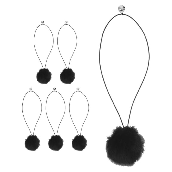 WEAVILUX 6-Pack Plush Black Cat Teasing Replacement for Cat Scratching Post Accessories Toys